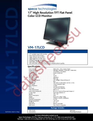 VM-17LCD datasheet  
